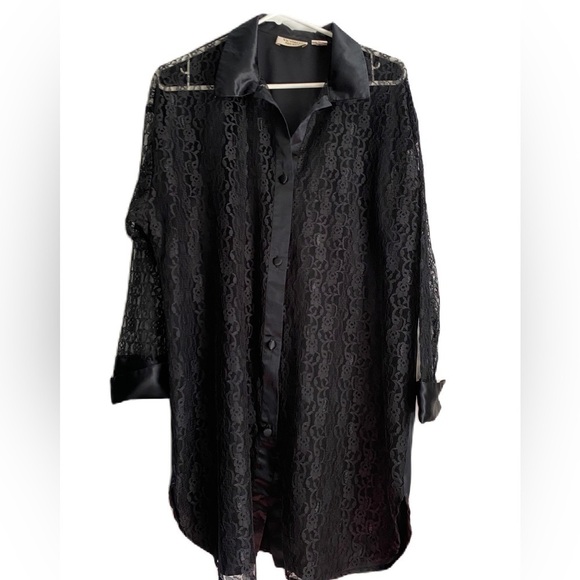 Victoria Secret Vintage Sexy Intimate Goth Lace Long Sleeves Nightgown Sz: Small - Picture 1 of 10